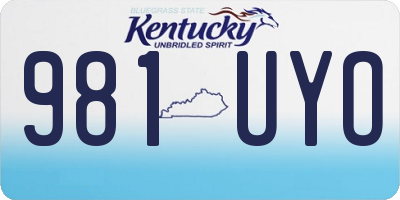 KY license plate 981UYO