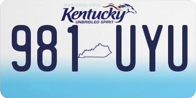 KY license plate 981UYU