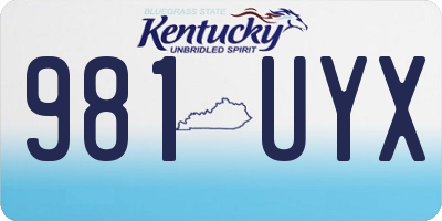 KY license plate 981UYX