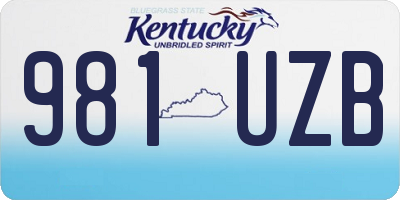 KY license plate 981UZB