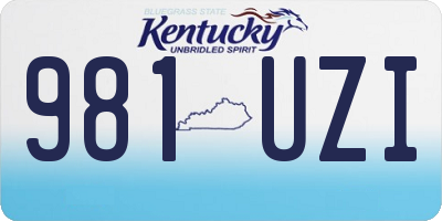 KY license plate 981UZI