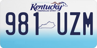 KY license plate 981UZM