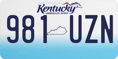 KY license plate 981UZN