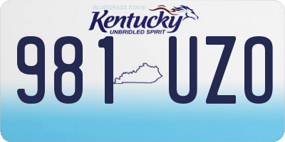 KY license plate 981UZO