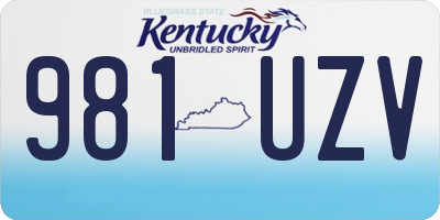 KY license plate 981UZV