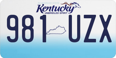 KY license plate 981UZX
