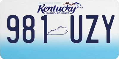 KY license plate 981UZY