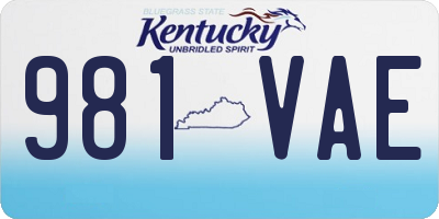KY license plate 981VAE