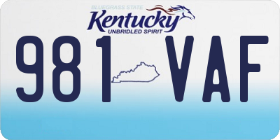 KY license plate 981VAF