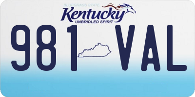 KY license plate 981VAL