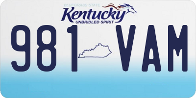 KY license plate 981VAM