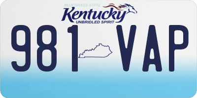 KY license plate 981VAP