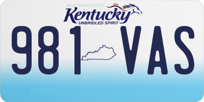 KY license plate 981VAS