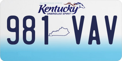 KY license plate 981VAV