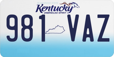 KY license plate 981VAZ