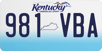 KY license plate 981VBA