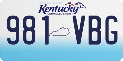 KY license plate 981VBG