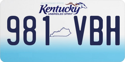KY license plate 981VBH
