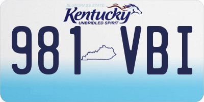 KY license plate 981VBI