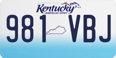 KY license plate 981VBJ