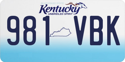 KY license plate 981VBK