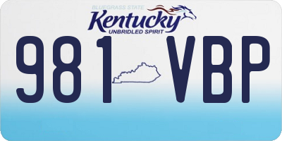 KY license plate 981VBP