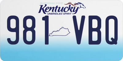 KY license plate 981VBQ