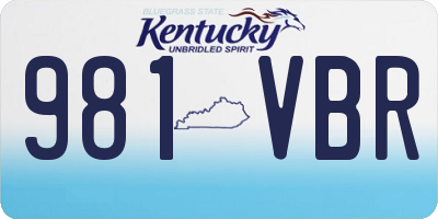 KY license plate 981VBR