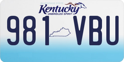 KY license plate 981VBU