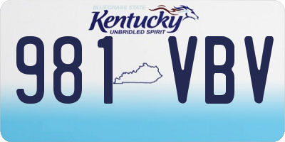KY license plate 981VBV