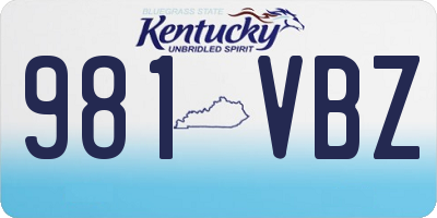 KY license plate 981VBZ