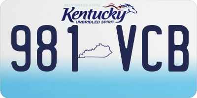 KY license plate 981VCB