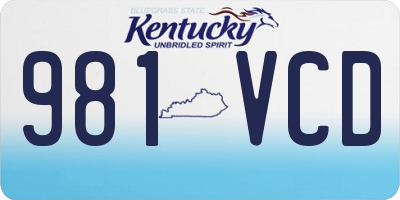 KY license plate 981VCD