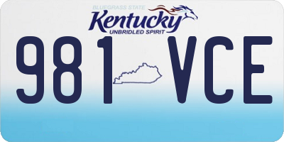 KY license plate 981VCE