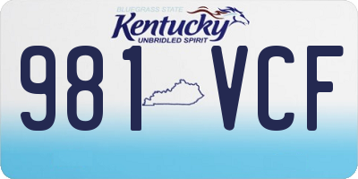 KY license plate 981VCF