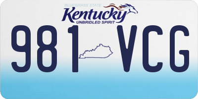 KY license plate 981VCG