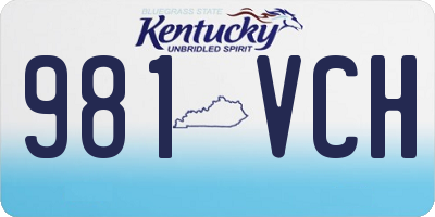 KY license plate 981VCH