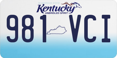 KY license plate 981VCI