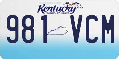 KY license plate 981VCM