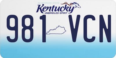 KY license plate 981VCN