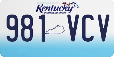 KY license plate 981VCV