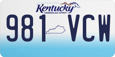 KY license plate 981VCW