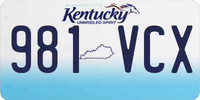 KY license plate 981VCX
