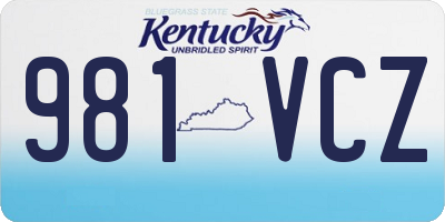 KY license plate 981VCZ