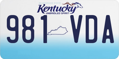 KY license plate 981VDA