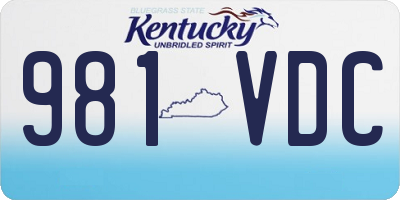 KY license plate 981VDC