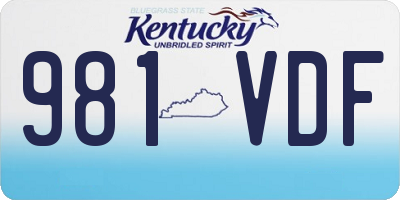 KY license plate 981VDF