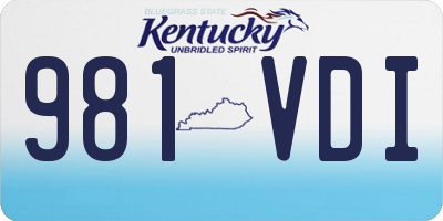 KY license plate 981VDI