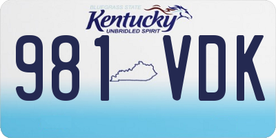 KY license plate 981VDK