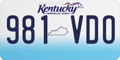 KY license plate 981VDO